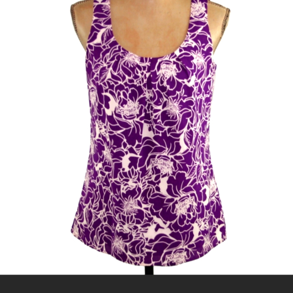 Banana Republic purple floral shirt